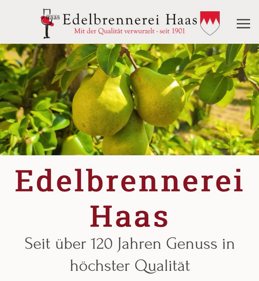 Neue Website der Edelbrennerei Haas ist online