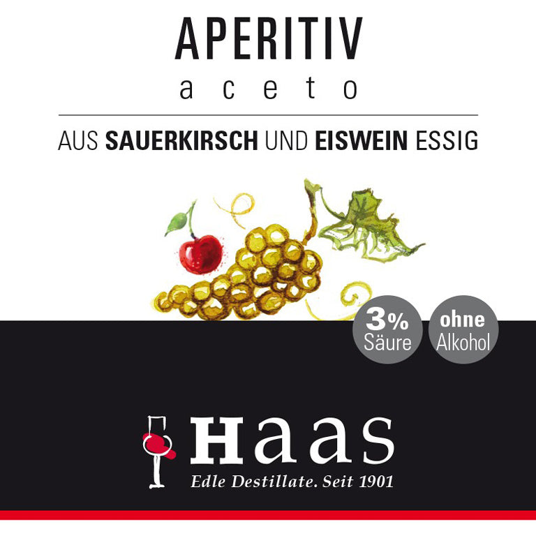 Aperitiv Aceto - aus Eiswein mit Sauerkirsche 3% Säure, ohne Alkohol