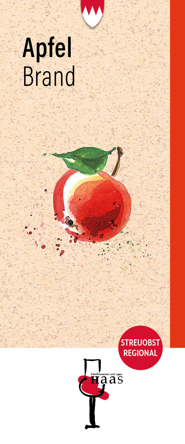 Produktlabel für Apfel Brand