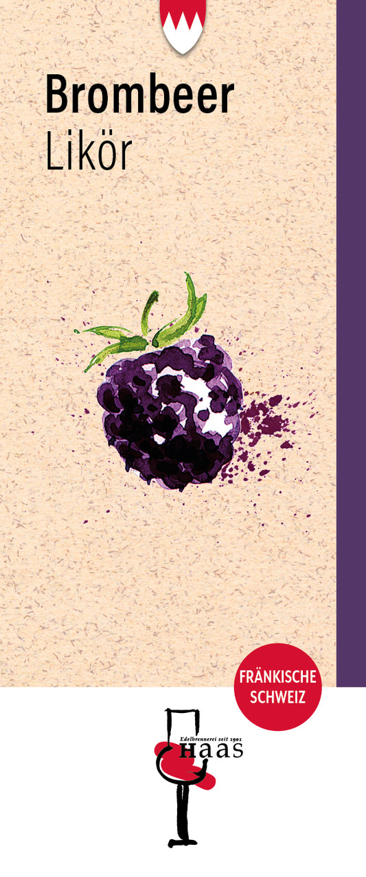 Produktlabel für Brombeer Likör