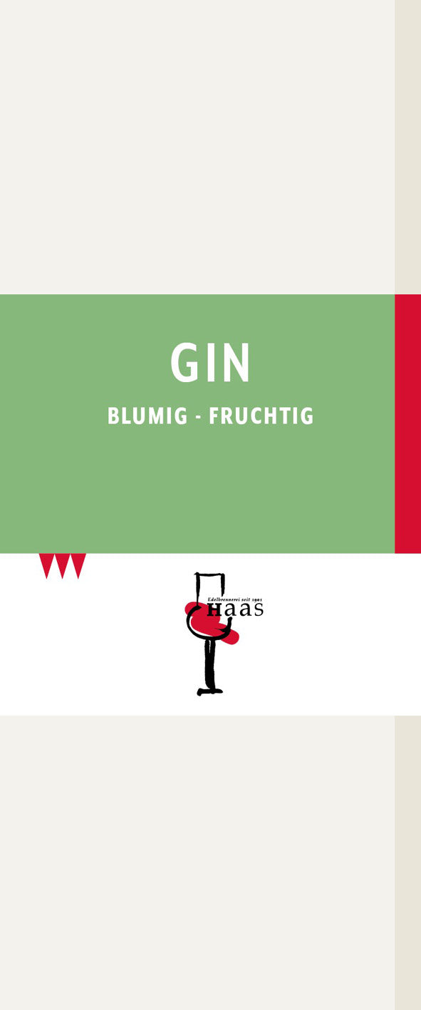 Produktlabel für Gin 45% Vol.