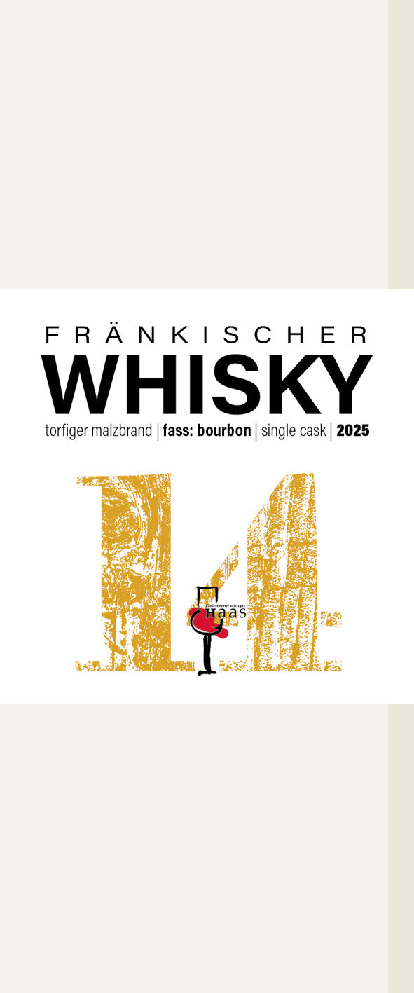 Produktlabel für Whisky 2025 im Bourbonfass gelagert