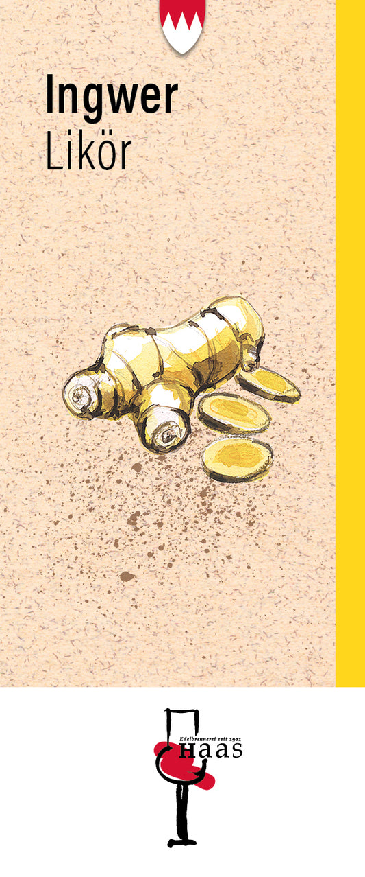 Produktlabel für Ingwer Likör