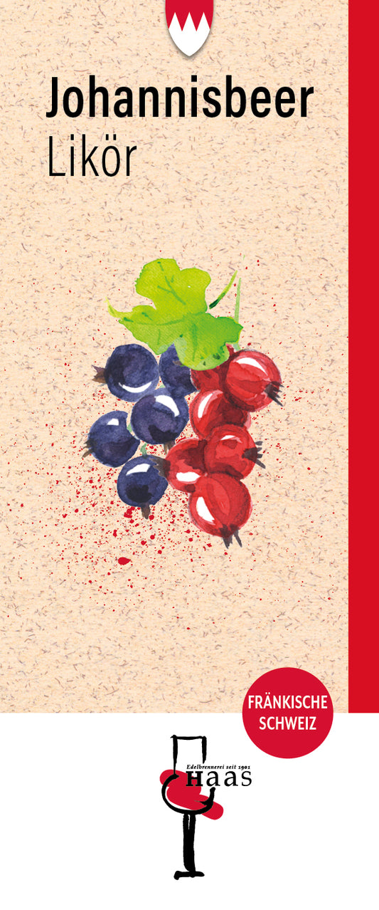 Produktlabel für Johannisbeer Likör