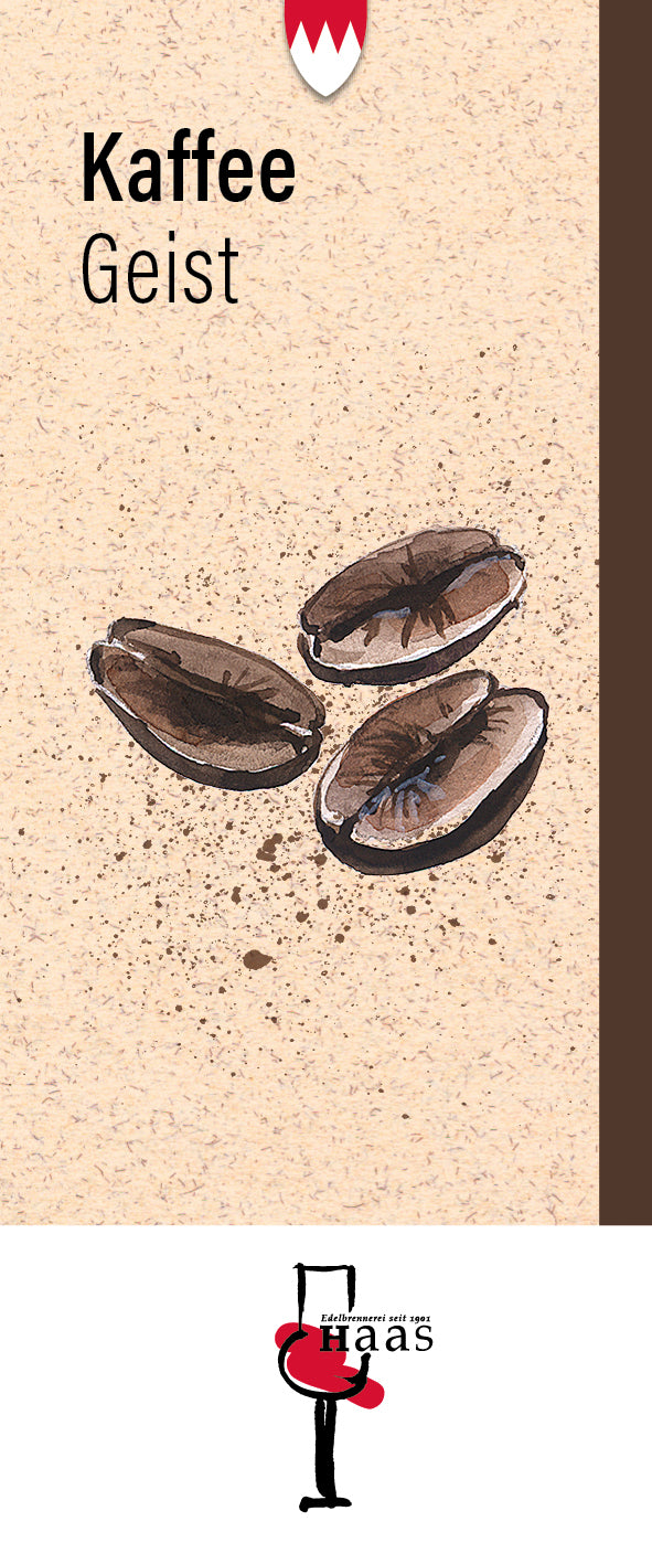 Produktlabel für Kaffee Geist