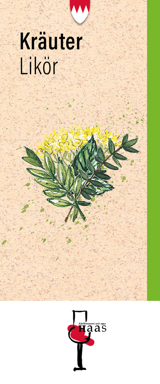 Produktlabel für Kräuter Likör