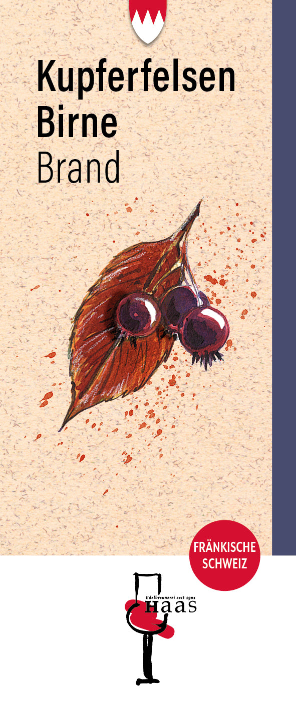 Produktlabel für Kupferfelsenbirnen Brand