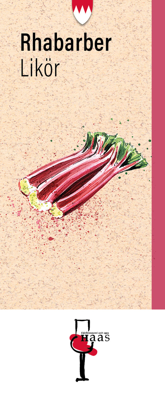 Produktlabel für Rhabarber Likör