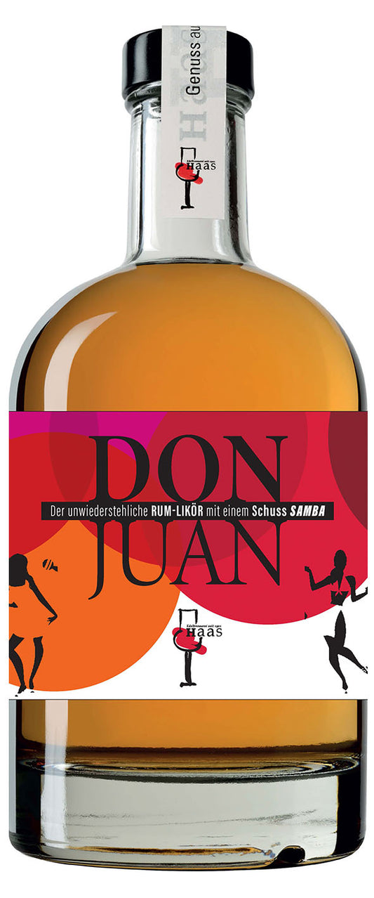 Produktlabel für Rum-Likör