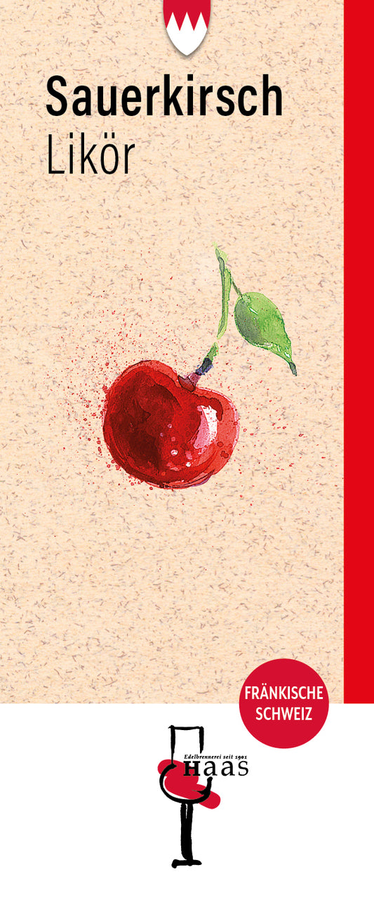 Produktlabel für Sauerkirsch Likör