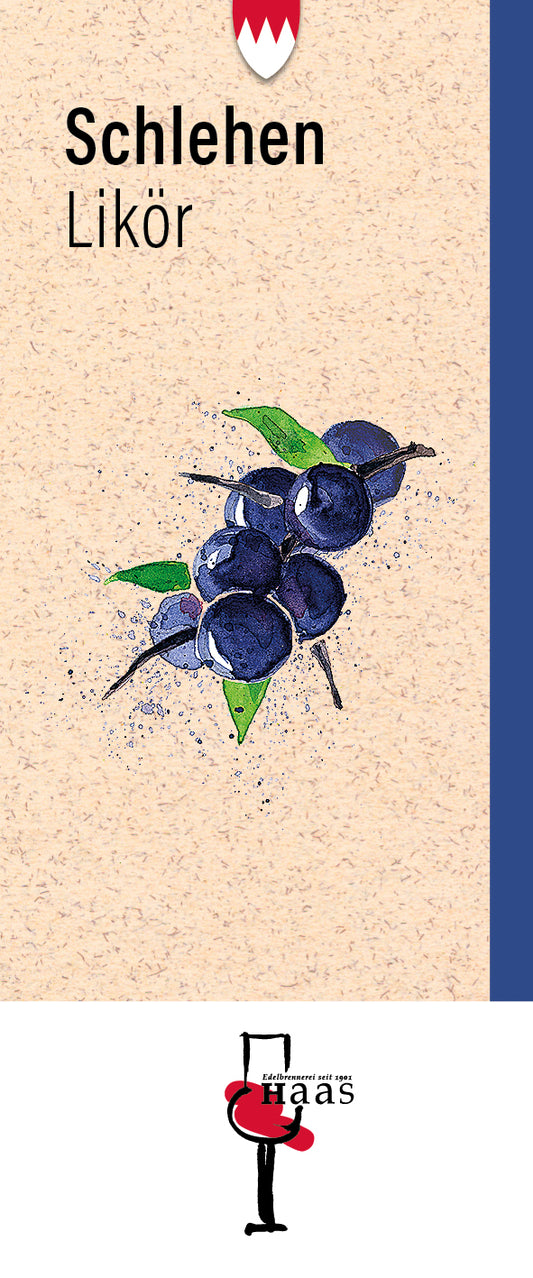 Produktlabel für Schlehen Likör