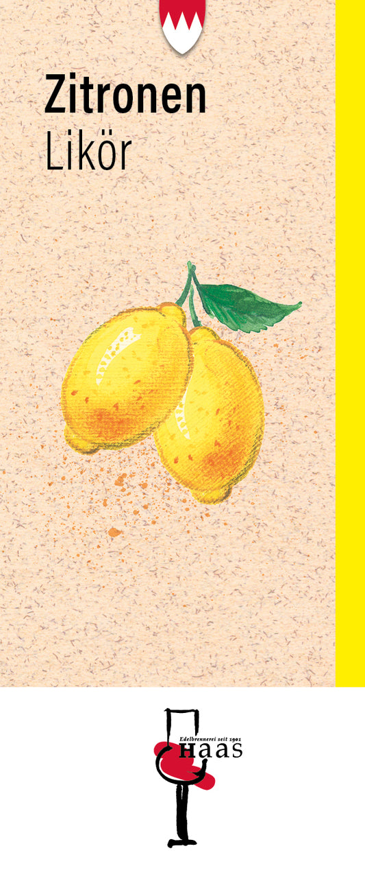Produktlabel für Zitronen Likör
