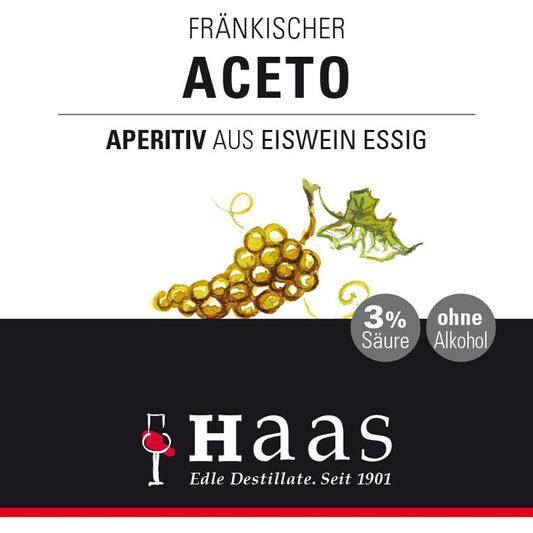 Fränkischer Aceto - Apertitiv aus Eiswein Essig 3% Säure, ohne Alkohol