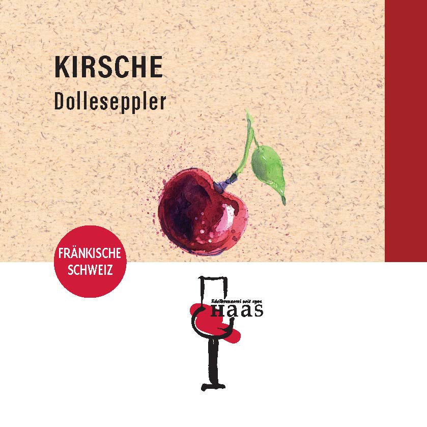 Produktlabel für Fruchtaufstrich Kirsche Dolleseppler